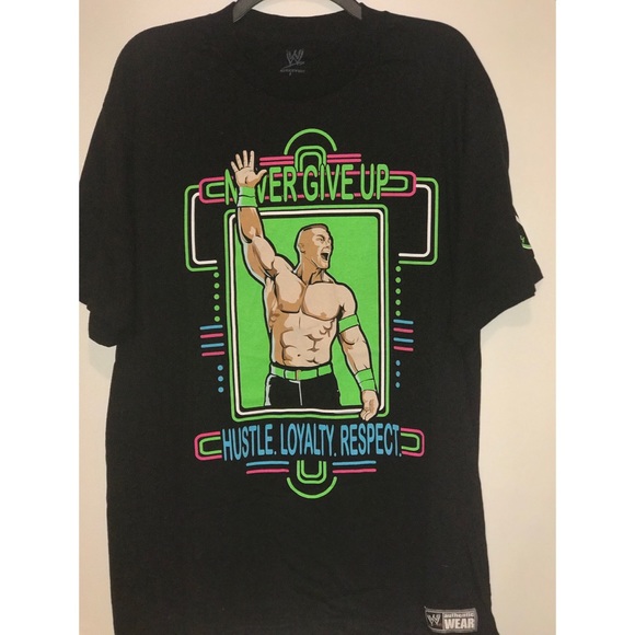 WWE John Cena Never Give Up Neon T-Shirt - Picture 2 of 5